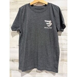 Burlebo T-Shirt Boys 8 Gray Camo Logo Graphic Outdoorsy EUC